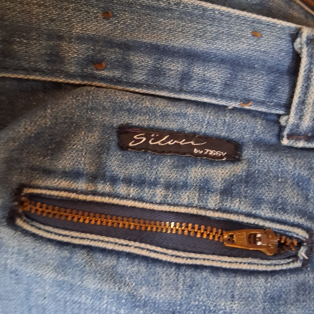 Y2k Blue Denim Jeans Silver By Ziggy - Picture 4 of 11